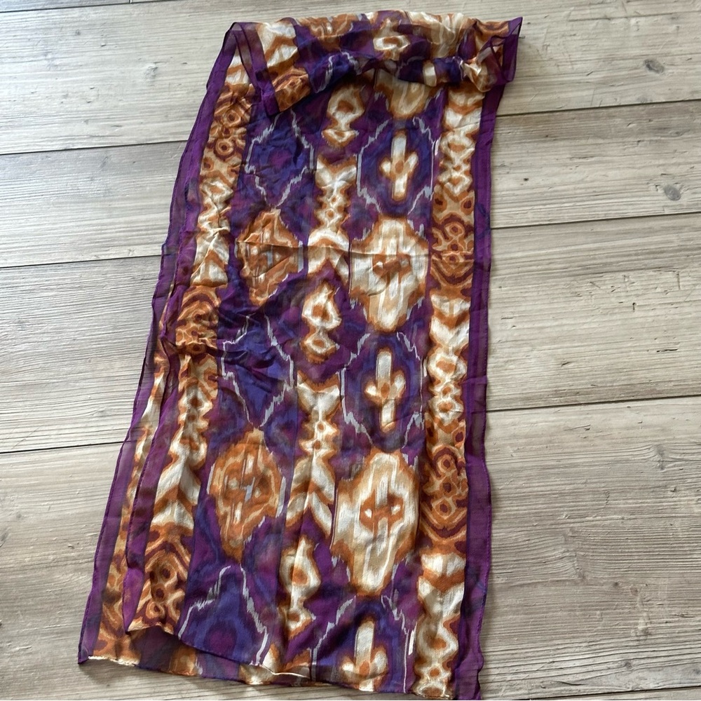 Women’s Scarf Brown Purple Beige 11 x 60 Inches